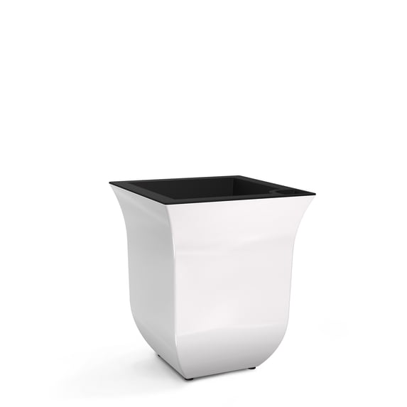 Mayne Valencia 7" x 7" x 8" Square Self Watering White Plastic Planter