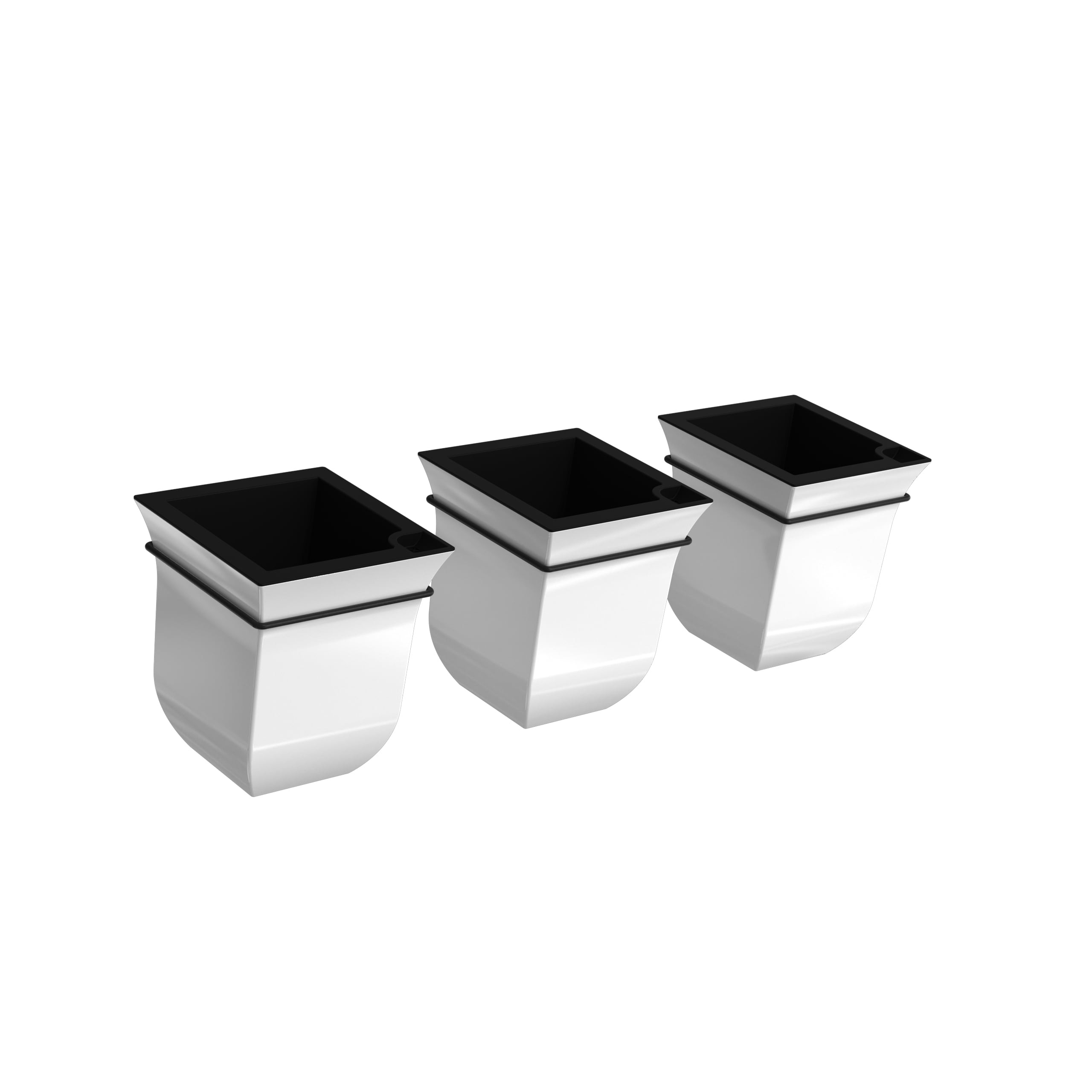 Mayne Valencia 7" x 7" x 8" Square Self Watering White Plastic Wall Mount Planter, 3-Pack