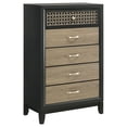 thumbnail image 1 of Coaster 5-Drawer Rectangular Transitional Wood Chest in Light Brown/Black, 1 of 14