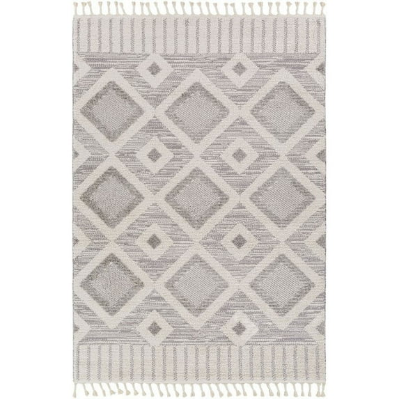 Valencia Light Gray 6'7" x 9' Global Rectangle Area Rug