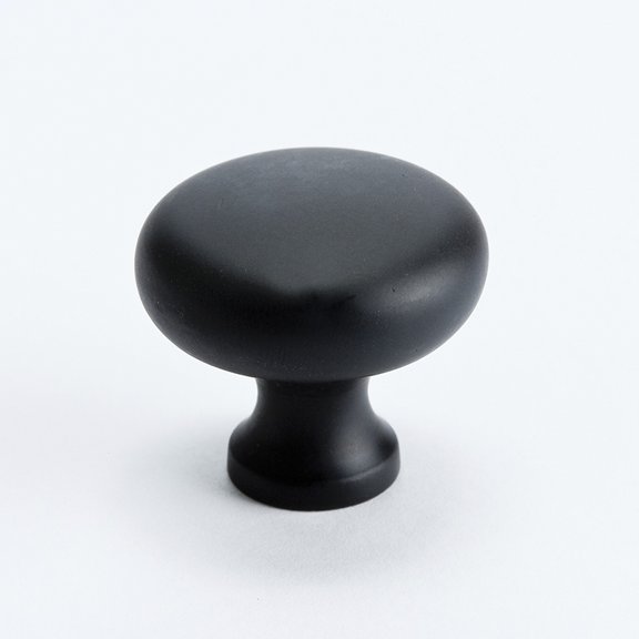 Valencia Matte Black Round Knob Box of 25