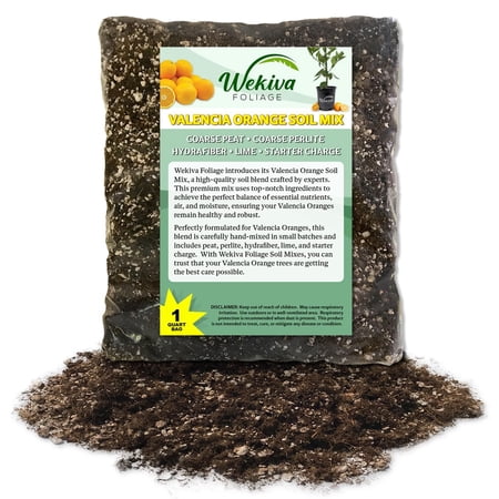 Valencia Orange Tree Growing Soil Mix 1 Quart - Custom Soil Blend Potting Mix for Valencia Orange Trees Specially Developed by and for Professional Nursery Growers - Nutrient-Rich Formula