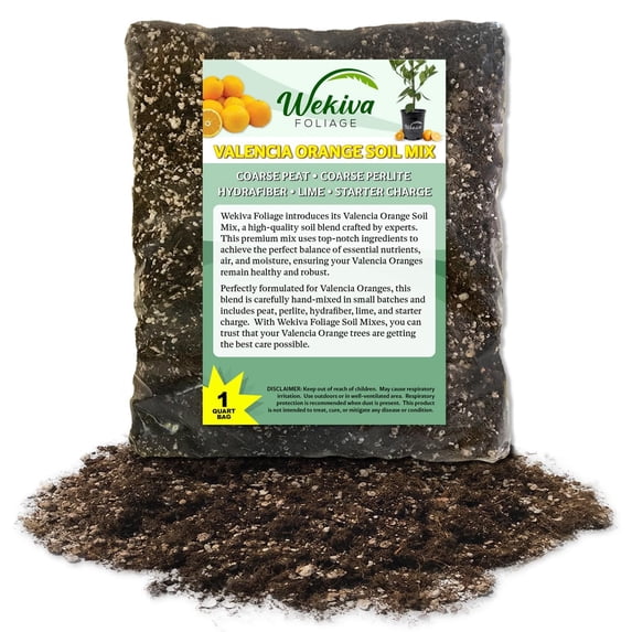 Valencia Orange Tree Growing Soil Mix 1 Quart - Custom Soil Blend Potting Mix for Valencia Orange Trees Specially Developed by and for Professional Nursery Growers - Nutrient-Rich Formula