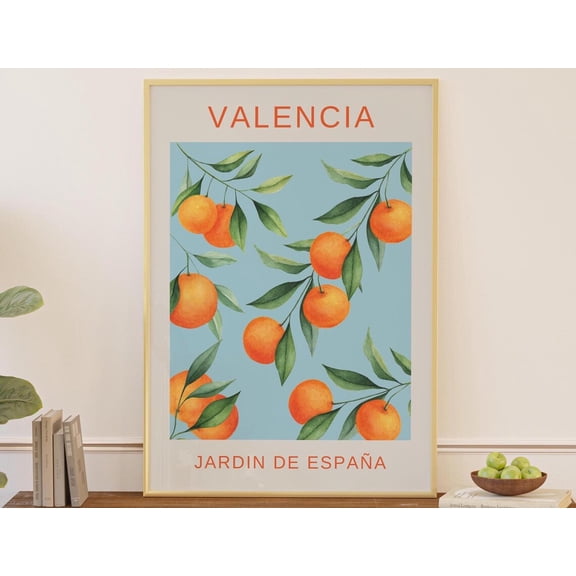 Valencia Oranges Print Spain Kitchen Wall Art, Unframed Paper Poster 8x10in