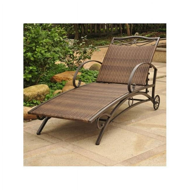 International Caravan Valencia Resin Wicker/Steel Multi Position Single Chaise Lounge