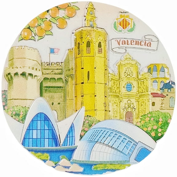Valencia Spain 3D Fridge Magnet Souvenir Gift,Resin Handmade Valencia Refrigerator Magnet Home Decoration Collection