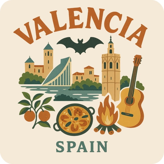 Valencia Spain Keepsakes Souvenir Vinyl Sticker – Destination Travel Keepsake Collectible (3-Inches Wide)