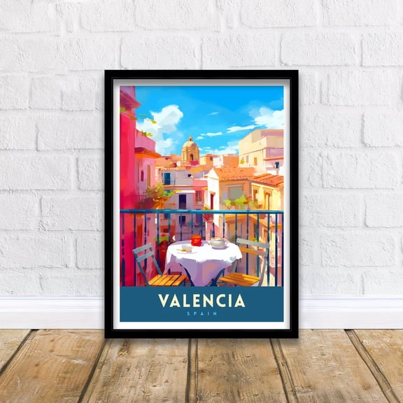 Valencia Spain Print Vibrant Cityscape Art Valencia Beach Spanish Architecture Wall Art Turia Gardens Decor Mediterranean Travel Gift