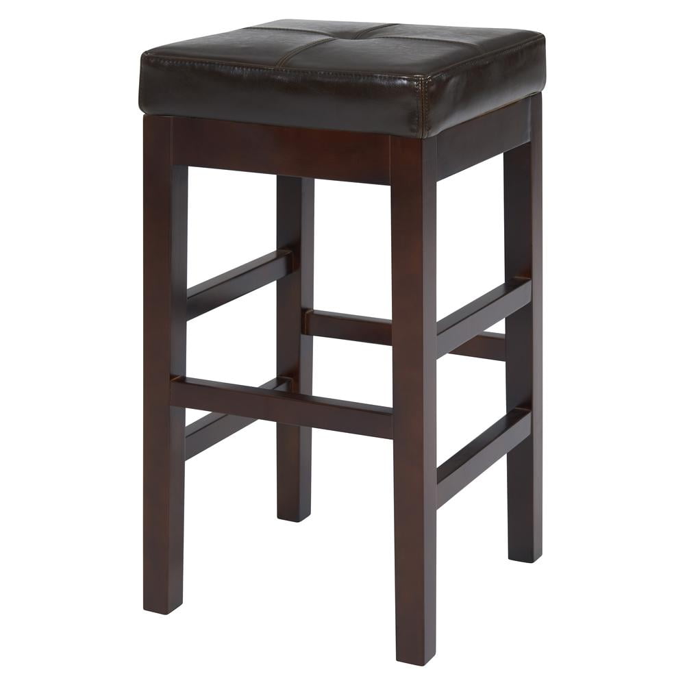 Valencia Adjustable Backless Brown Leather Counter Stool