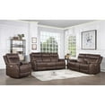 thumbnail image 1 of Valencia Walnut Brown Faux Leather 3-piece Dual Power Reclining Set, 1 of 14