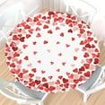 thumbnail image 1 of Valenitine''s Day Round Fitted Tablecloth with Elastic Edge,Water-Resistant Red Pink Love Hearts Table Cover for 48-52" Found Tables Rustic Romantic Table Cloth for Dinner,Outdoor,Patio, 1 of 4