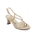 thumbnail image 1 of Valenti Franco CH56 Women Metallic Open Toe Rhinestone Strappy Low Heel Sandal, 1 of 5