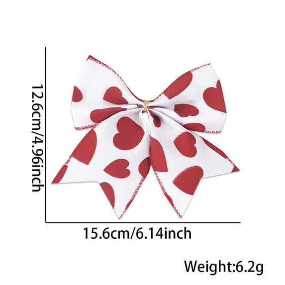 Valentiens Decorations Gmogad 12 PCS Valentine's Day Wreath Bows Red Love Heart Burlaps Bows For Wreaths Valentines Day Ribbon Bows Tree Topper Bow For Home Indoor Outdoor Decoration Wreath