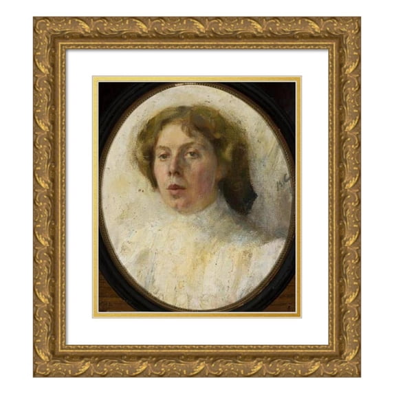 Valentin Alexandrovich Serov 15x17 Gold Ornate Wood Frame and Double Matted Museum Art Print Titled - Portrait of a Woman