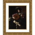 thumbnail image 1 of Valentin de Boulogne 15x18 Gold Ornate Wood Frame and Double Matted Museum Art Print Titled - Lute Player (ca. 1625-26), 1 of 4