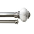 thumbnail image 1 of Lumino 1" and 5/8" Pewter Valentina Knob Adjustable Double Curtain Rod Set, 42"-120", 1 of 5
