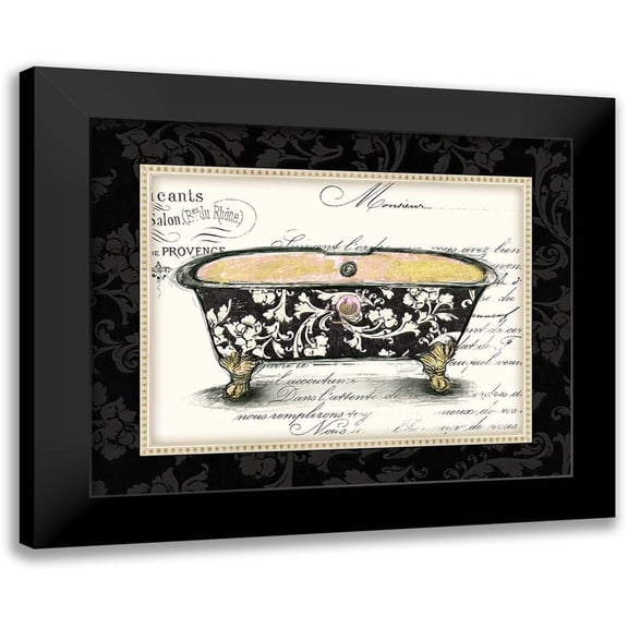 Valentina 14x12 Black Modern Framed Museum Art Print Titled - Boudoir Bath 1