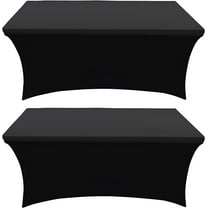 Valentina CoverCo Black 2 Pack Stretch Fit 6 Foot Rectangular Spandex Table Covers
