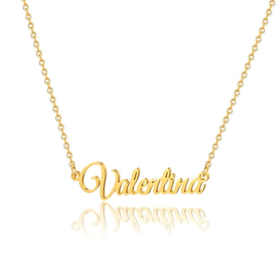 Valentina Name Necklace Personalized, Gold Plated Custom Name Necklace Charm Jewelry Gift for Women