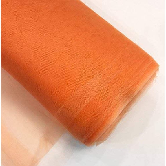 Valentina Textile Inc, 108" by 50 Yards Fabric Tulle Bolt for Wedding and Decoration (50 Yard, Orange)