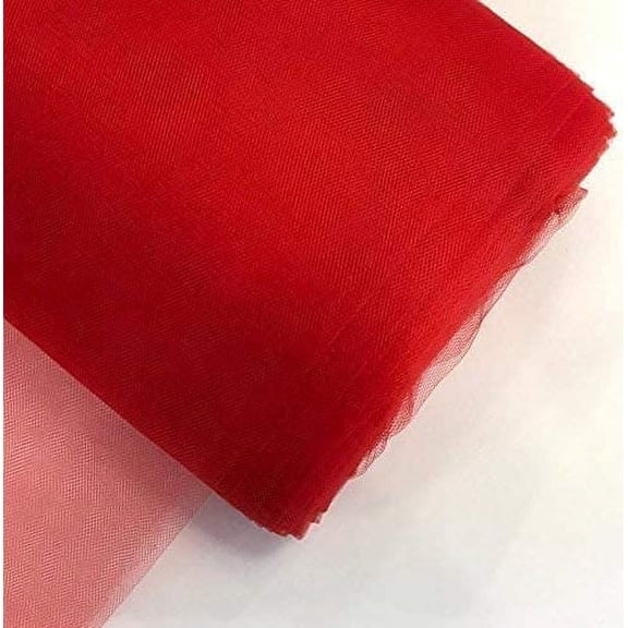 Valentina Textile Inc, 108" by 50 Yards Fabric Tulle Bolt for Wedding and Decoration (50 Yard, Red)
