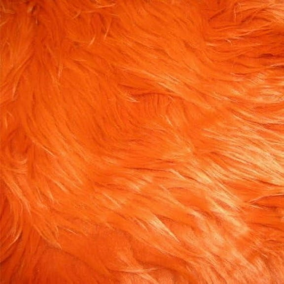 Valentina Textile Inc Faux Fur Fabric Luxury Shaggy 60 Inch by the Yard(1 Yard,Orange )
