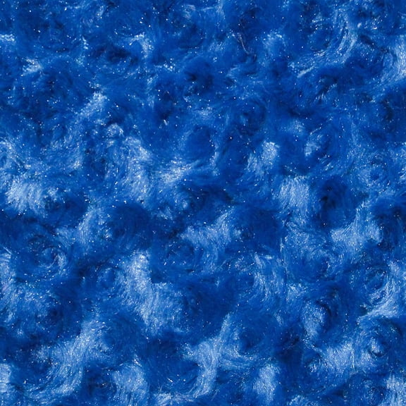 Valentina Textile Inc Minky Rosebud Fabric by The Yard(1 Yard, Royal Blue)