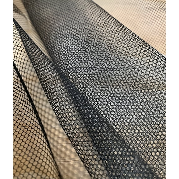 Valentina Textile Inc. Petticoat Hard Net Fabric Stiff Tulle Mesh Can-Can Net Wrap-Around Mesh(1 Yard, Black)