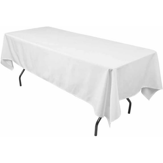 Valentina Textile Inc, Polyester Rectangular Tablecloth 60"x144" (White)