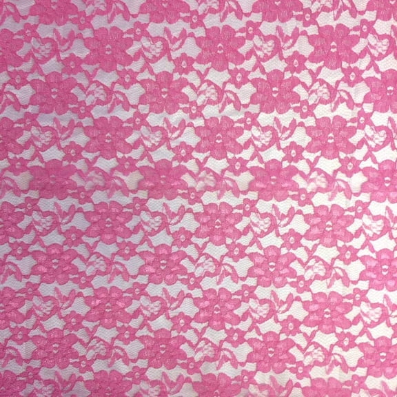 Valentina Textile Inc Raschel Lace Fabric 60" Wide Polyester French Floral by The Yard (1 Yard, Fuschia)