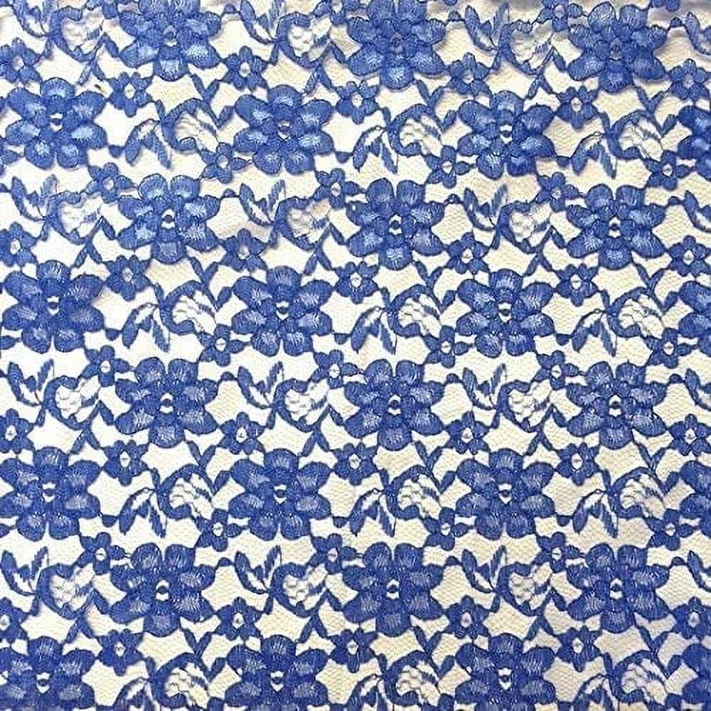 1-1/8 Raschel Flat Lace Trim By 4-yards, White, SP-3449