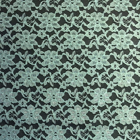 Valentina Textile Inc Raschel Lace Fabric 60" Wide Polyester French Floral by The Yard (5 Yard,Aqua )