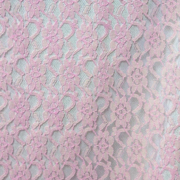 Valentina Textile Inc Raschel Lace Fabric 60" Wide Polyester French Floral by The Yard (5 Yard, Candy Pink )