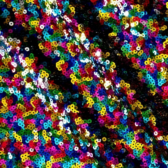 Valentina Textile Inc Sequin Fabric Glitter Embroidery Fabric by The Yard Material for DIY Sewing Curtain Backdrop Tablecloth Table Linen Runner Clothes (1 Yard, Confetti)