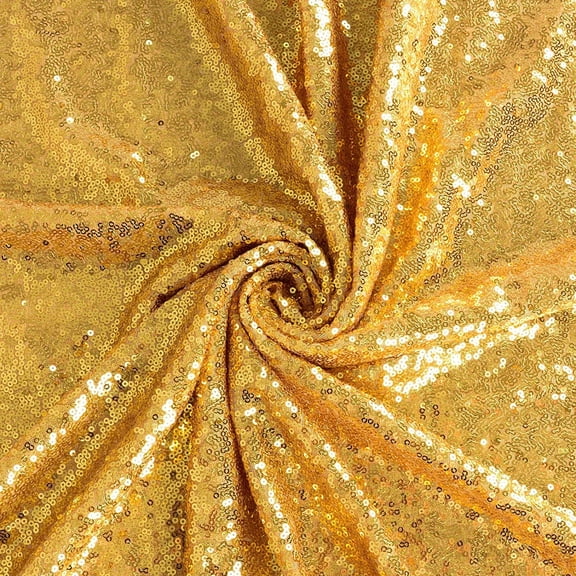 Valentina Textile Inc Sequin Fabric Glitter Embroidery Fabric by The Yard Material for DIY Sewing Curtain Backdrop Tablecloth Table Linen Runner Clothes (50 Yard,Gold )
