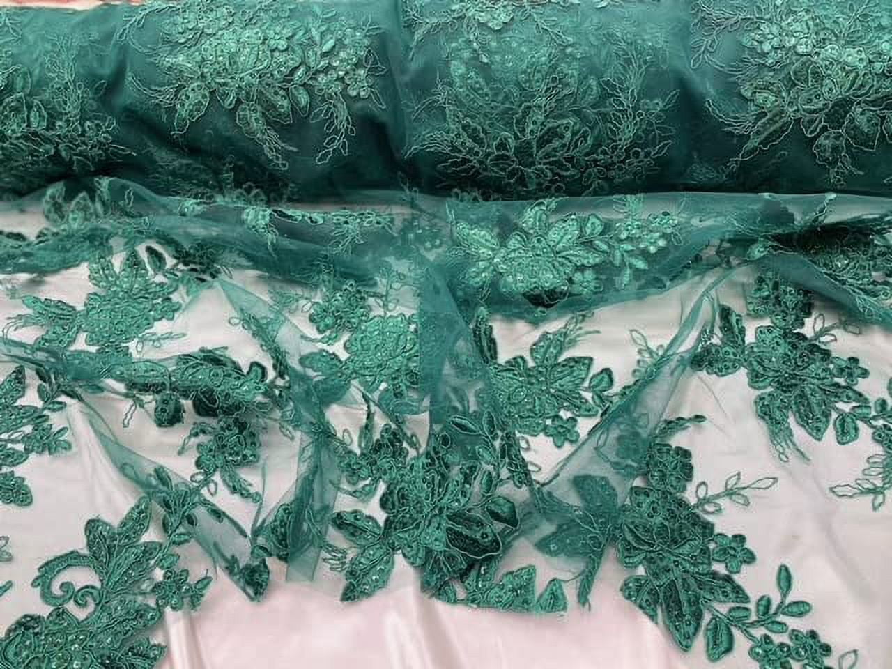 Sequin lace fabric by deals the yard