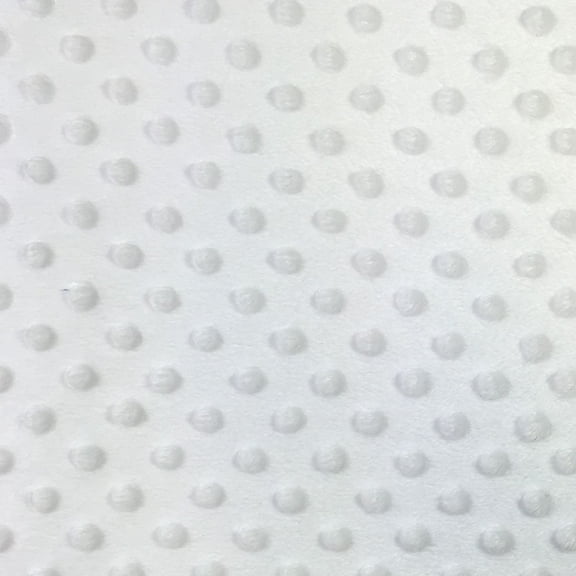 Valentina Textile Inc Snuggle Dots Minky 60 Inch- Fabric by The Yard(1 Yard, White)