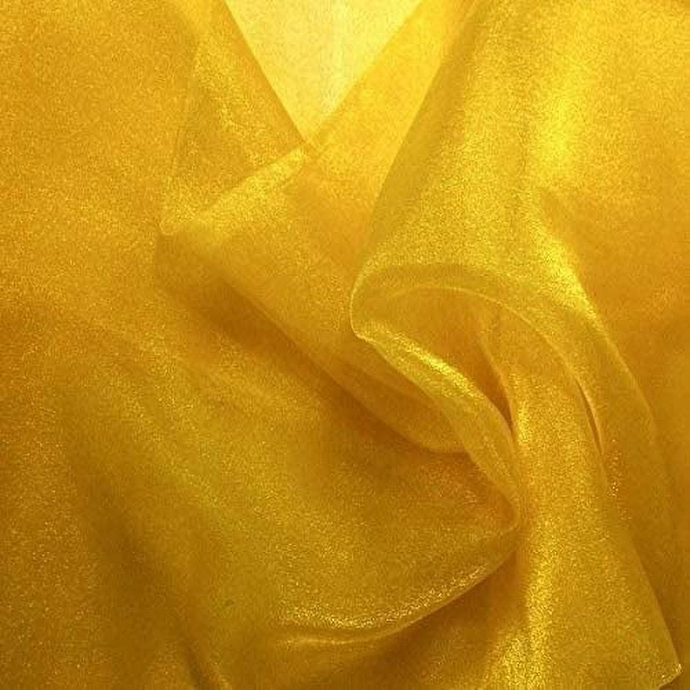VDS Yellow Organza Fabric, 30 Yards Continuous, 45” Wide, Wedding Party  Decoration Iridescent Crystal Sheer Shiny Organza Tulle Bridal Dress DIY