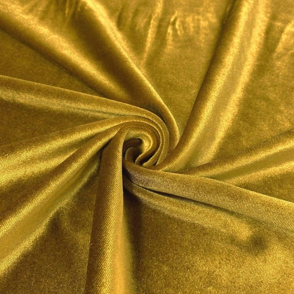 Valentina Textile Inc Stretch Velvet Fabric is 58/60" inches Wide (5 Yard, Gold)