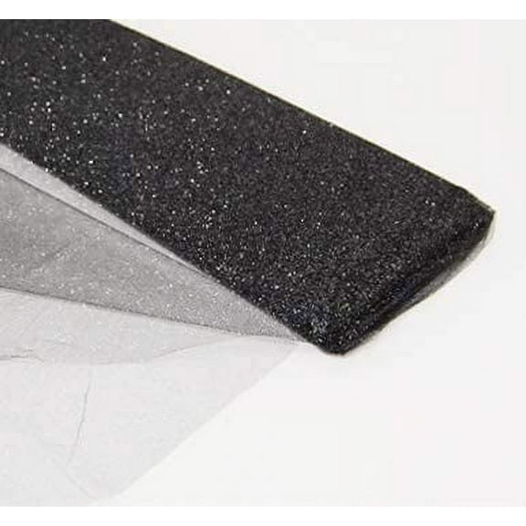 Valentina Textile Inc Tulle Glitter Fabric 54" by 10 Yards (30 ft) Tulle Bolt for Wedding, Party and Decoration (10 Yard, Black)