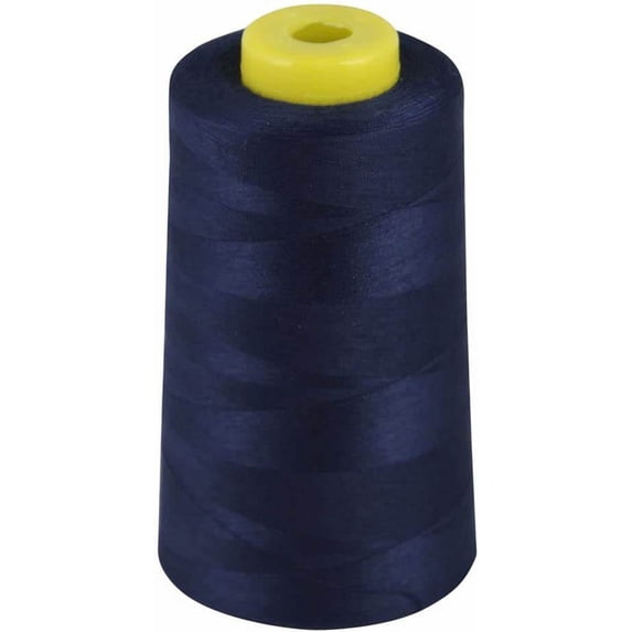 Valentina Textile inc 1 Pack of 6000 Yard Spools Sewing Thread All Purpose 100% Spun Polyester Overlock Cone(Navy Blue)