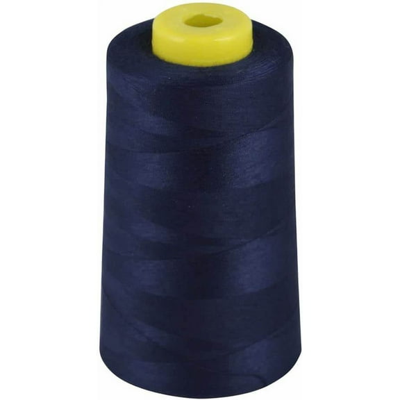 Valentina Textile inc 1 Pack of 6000 Yard Spools Sewing Thread All Purpose 100% Spun Polyester Overlock Cone(Navy Blue)