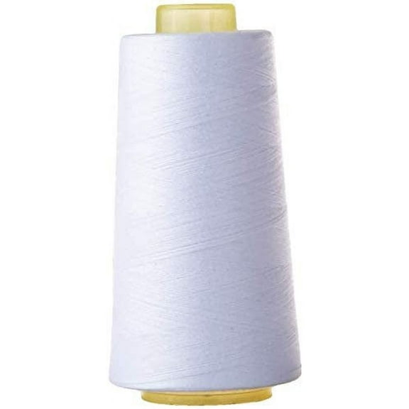 Valentina Textile inc 1 Pack of 6000 Yard Spools Sewing Thread All Purpose 100% Spun Polyester Overlock Cone(White)