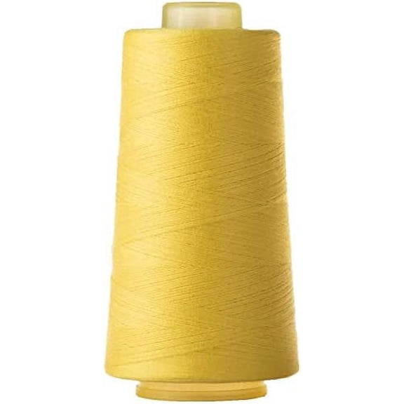 Valentina Textile inc 1 Pack of 6000 Yard Spools Sewing Thread All Purpose 100% Spun Polyester Overlock Cone(Yellow)