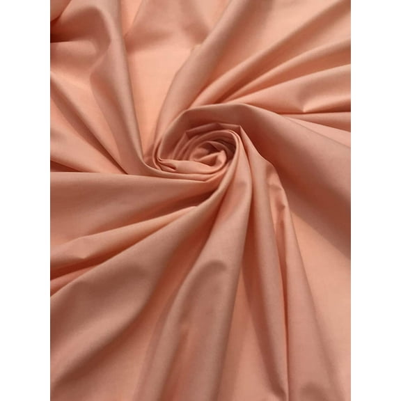 Valentina Textile inc, Broadcloth/Poly Cotton Blend Fabric, 58/60" Wide, Sells by The Yard (1 Yard,Peach)