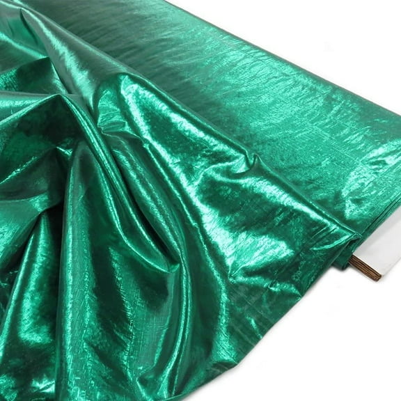 Valentina Textile inc Nylon Metallic Tissue Lame Fabric - 60 Inches Wide, Over 100 Yards in Stock -Multiple Colors Available (1 Yard, Kelly Green)