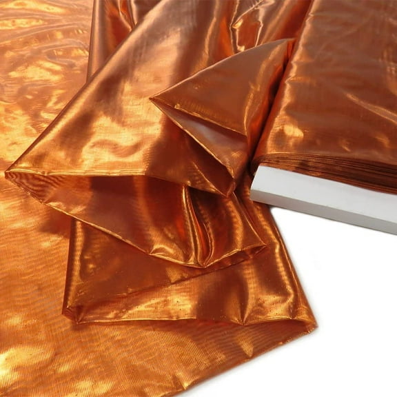 Valentina Textile inc Nylon Metallic Tissue Lame Fabric - 60 Inches Wide, Over 100 Yards in Stock -Multiple Colors Available (1 Yard, Rust)