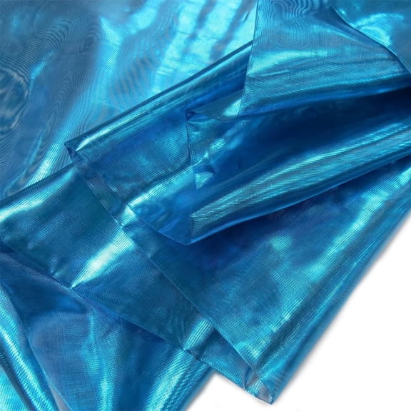 Valentina Textile inc Nylon Metallic Tissue Lame Fabric - 60 Inches Wide, Over 100 Yards in Stock -Multiple Colors Available (1 Yard, Turquise)