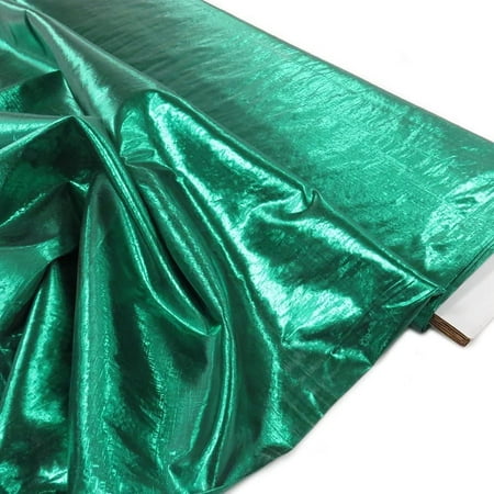 Valentina Textile inc Nylon Metallic Tissue Lame Fabric - 60 Inches Wide, Over 100 Yards in Stock -Multiple Colors Available (5 Yard, Kelly Green)
