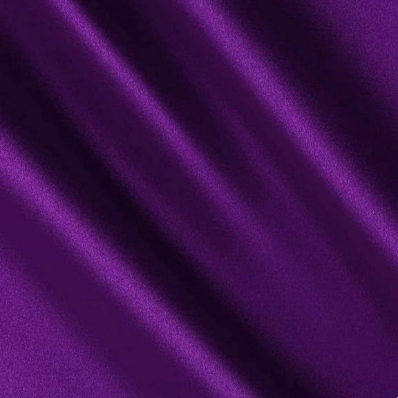 Valentina Textile inc Satin- Charmeuse Fabric 60" Inch Wide- for Weddings, Decor, Gowns, Sheets, Costumes, Dresses, (1 Yard, Purple)